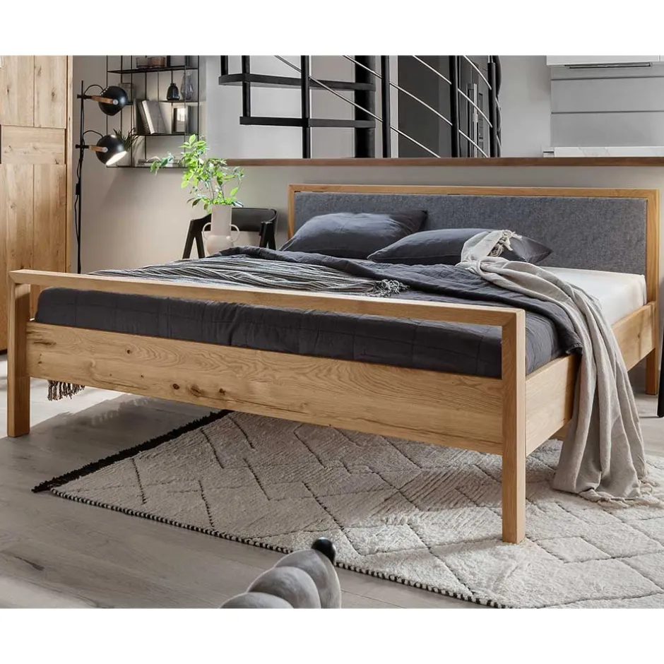 Wohnen Komfort-Einzelbett in 140x200 aus Wildeiche - Martinez