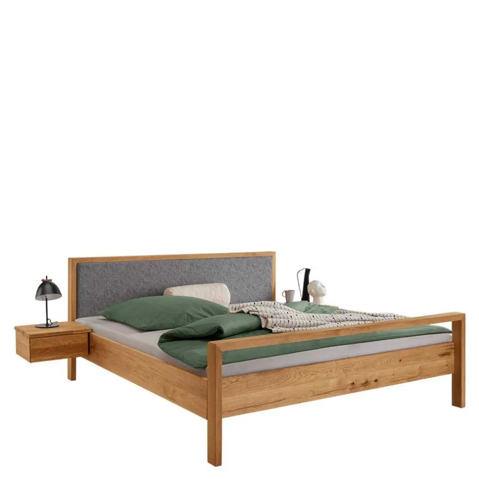 Wohnen Komfort-Einzelbett in 140x200 aus Wildeiche - Martinez
