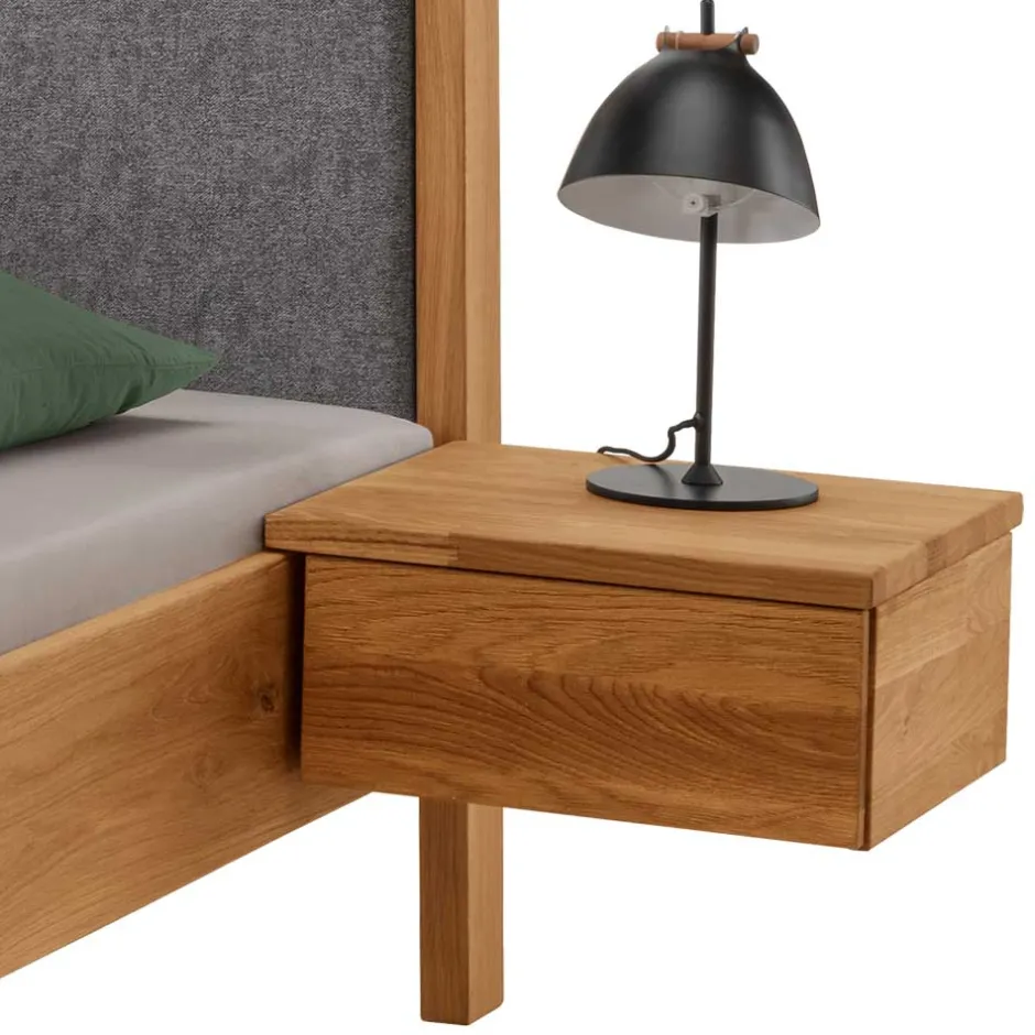 Wohnen Komfort-Einzelbett in 140x200 aus Wildeiche - Martinez