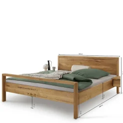 Wohnen Komfort-Einzelbett in 140x200 aus Wildeiche - Martinez