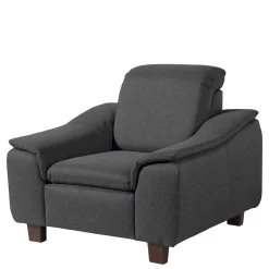 Wohnen Komfortsessel in Dunkelgrau und Nussbaum - Pelago