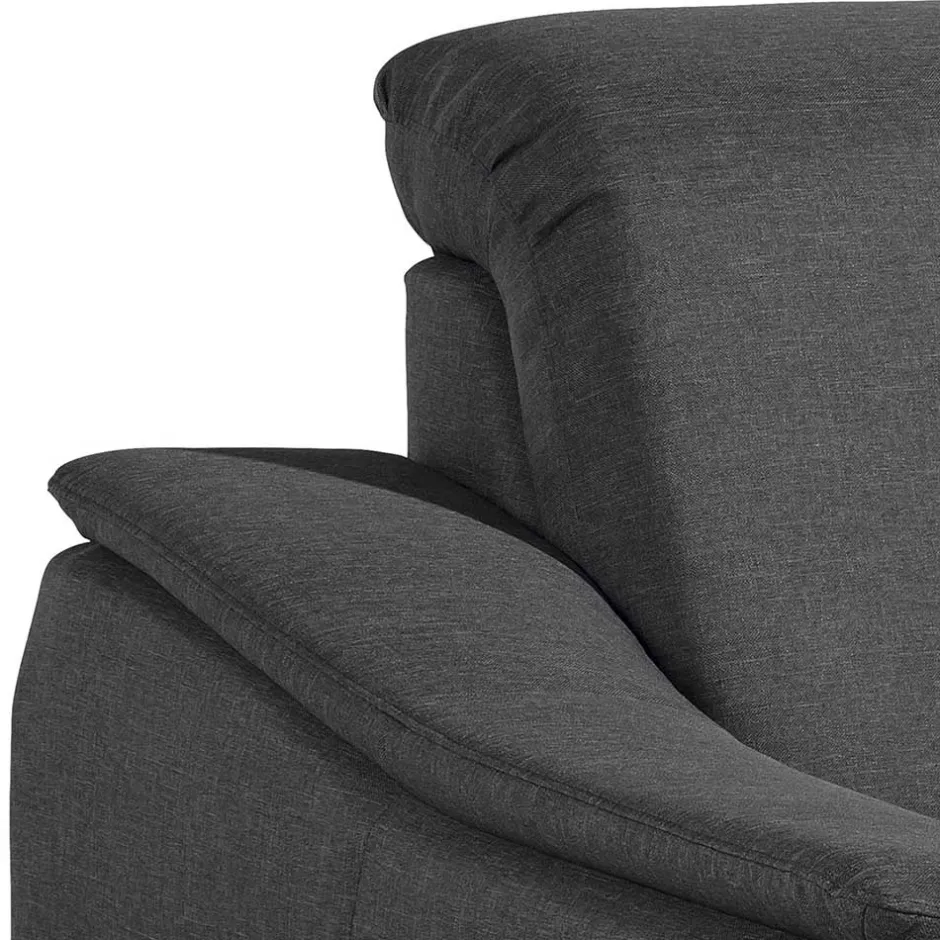 Wohnen Komfortsessel in Dunkelgrau und Nussbaum - Pelago