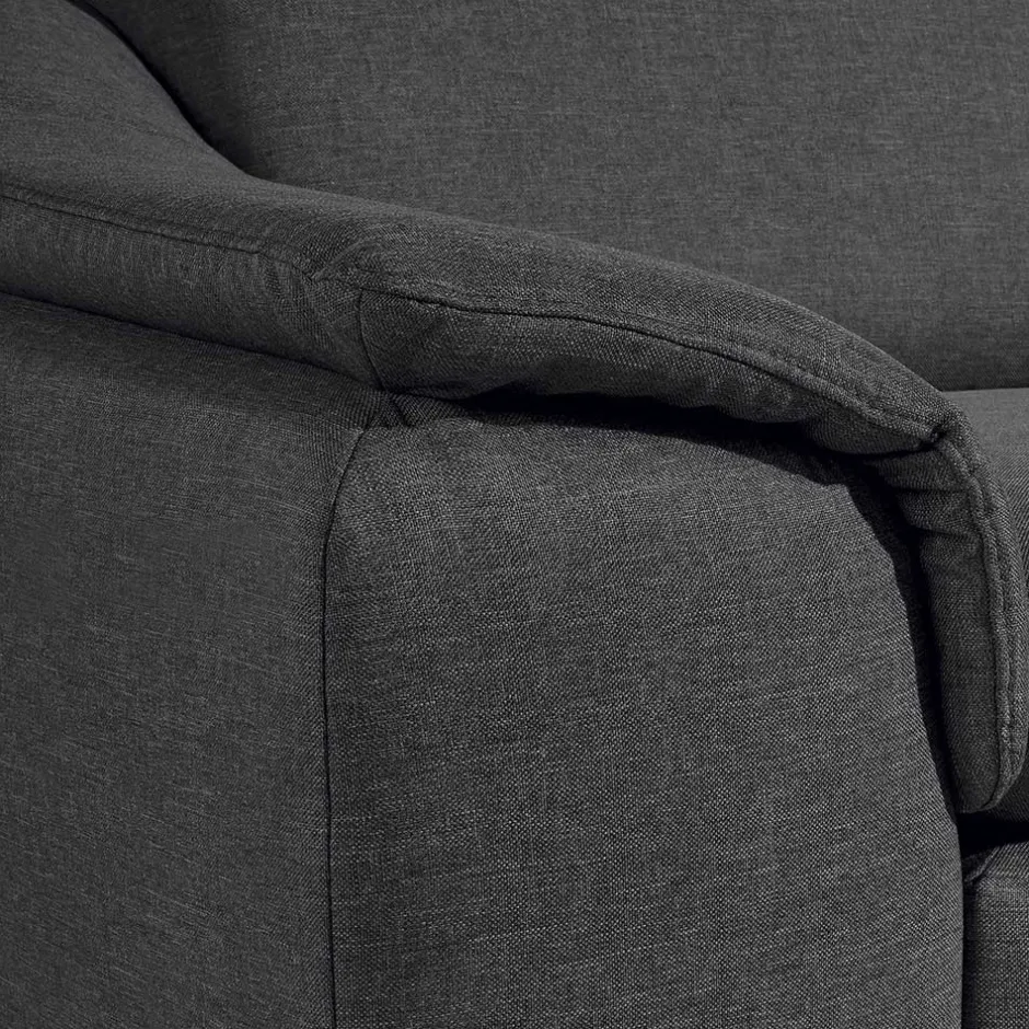 Wohnen Komfortsessel in Dunkelgrau und Nussbaum - Pelago