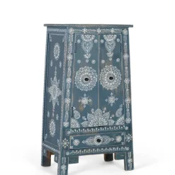 Wohnen Kommode in Blau mit weißer Bemalung - Fleet