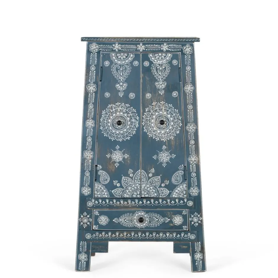 Wohnen Kommode in Blau mit weißer Bemalung - Fleet