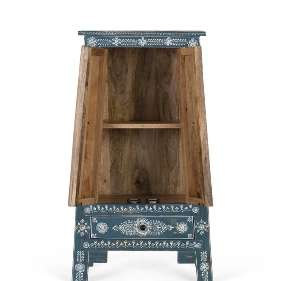 Wohnen Kommode in Blau mit weißer Bemalung - Fleet