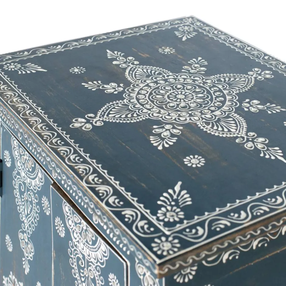 Wohnen Kommode in Blau mit weißer Bemalung - Fleet