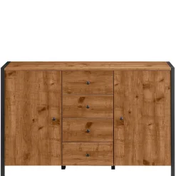 Kommode in Eiche Holzoptik und Schwarz - Lavion^Wohnen Outlet