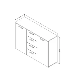 Wohnen Kommode in Eiche San Remo & Weiß - Anglivia