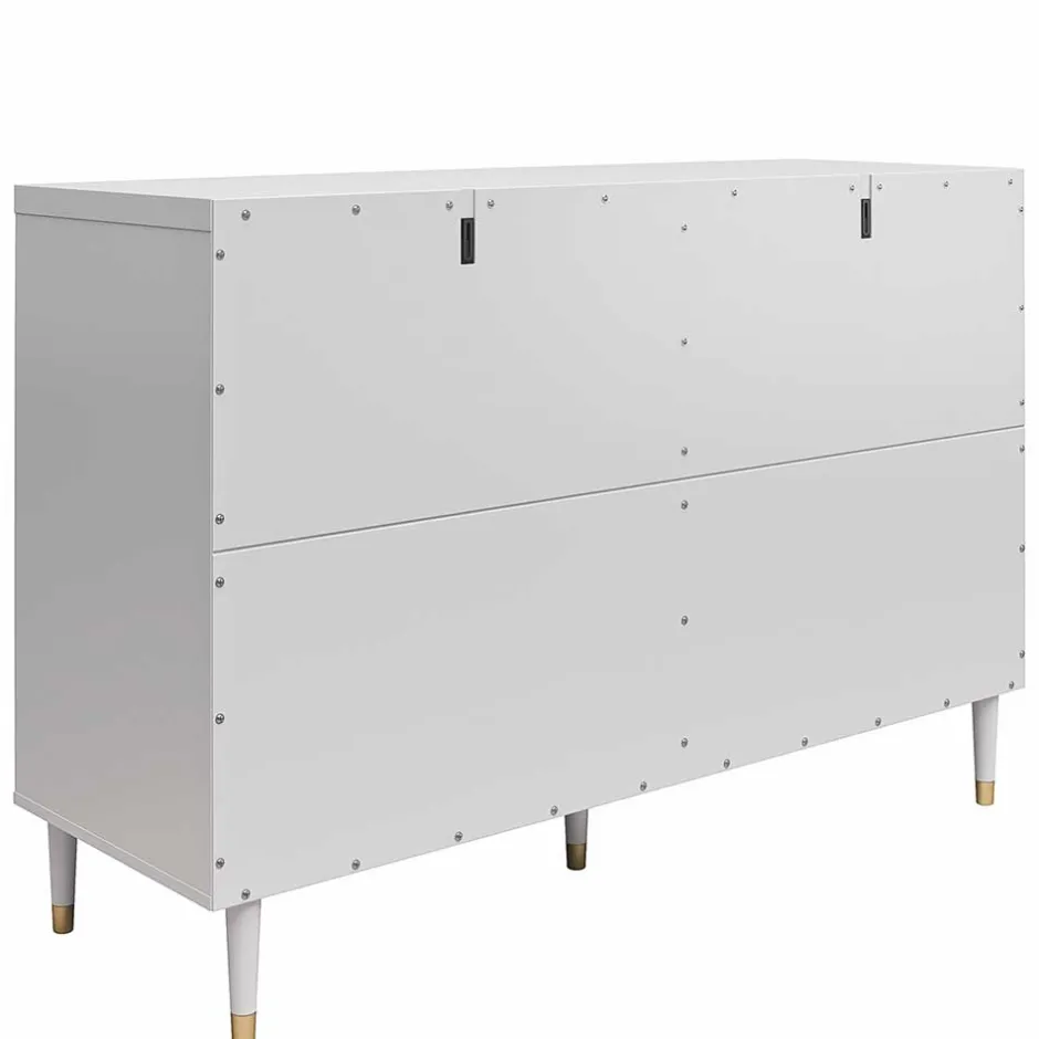 Wohnen Kommode in Hellgrau mit Gold - Imano