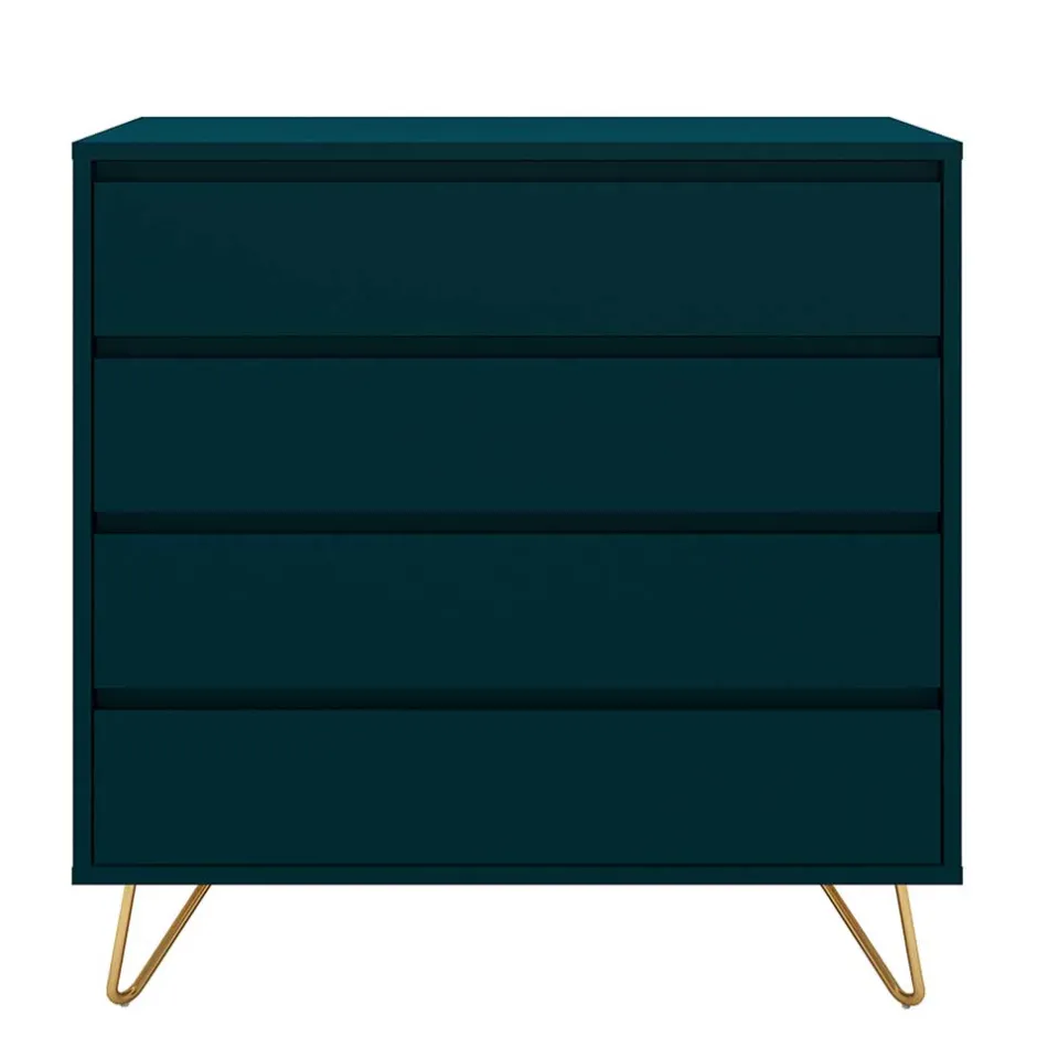 Wohnen Kommode in Petrol mit kurzen Hairpin Legs - Clamps