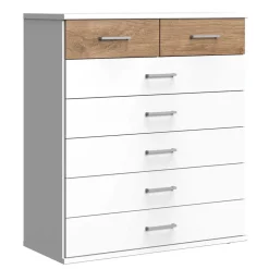 Wohnen Kommode in Weiß & Eiche Nachbildung - Calassina