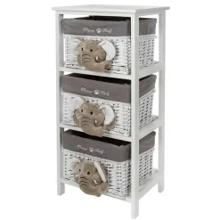 Kommode mit 3 Körben mit Plüsch Elefanten in Grau - Lusiana^Wohnen Online