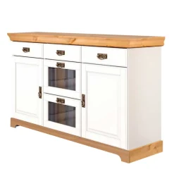 Kommode mit Glas in Weiß & Honig - Brasivon^Wohnen Sale