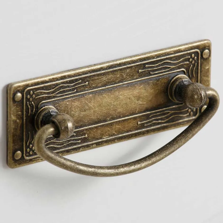 Kommode mit Glas in Weiß & Honig - Brasivon^Wohnen Sale