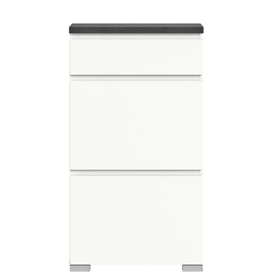 Wohnen Kommode mit Schublade und zwei Schuhklappen - Suad