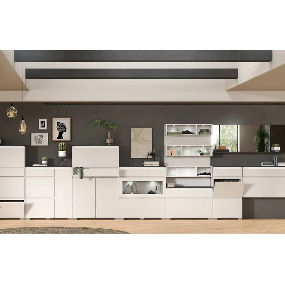 Wohnen Kommode mit Schublade und zwei Schuhklappen - Suad