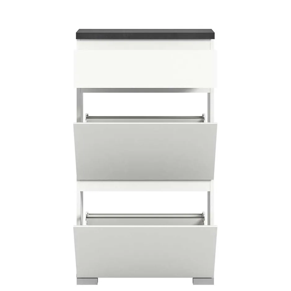 Wohnen Kommode mit Schublade und zwei Schuhklappen - Suad