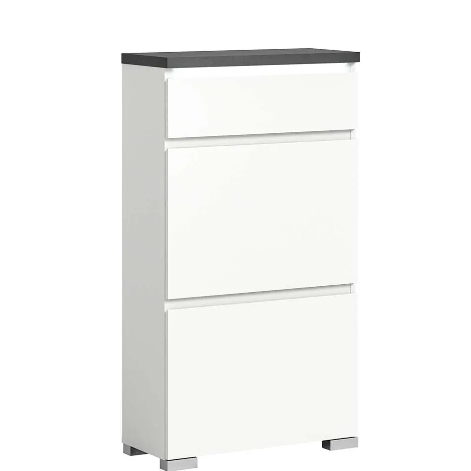 Wohnen Kommode mit Schublade und zwei Schuhklappen - Suad