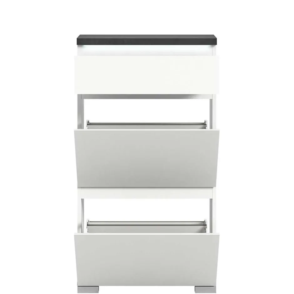 Wohnen Kommode mit Schublade und zwei Schuhklappen - Suad