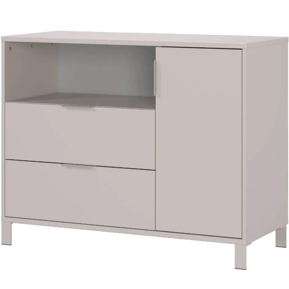 Kinder Wohnen Kommode Wickelkommode in Hellgrau - Afilon