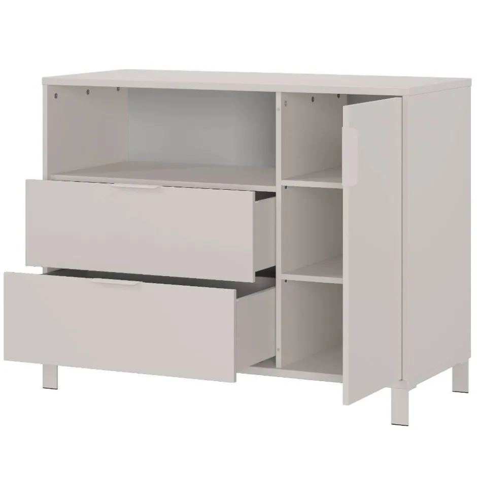 Kinder Wohnen Kommode Wickelkommode in Hellgrau - Afilon