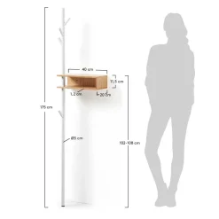 Kompakte Garderobe Rhoen mit 4 Haken und Ablage^Wohnen Best