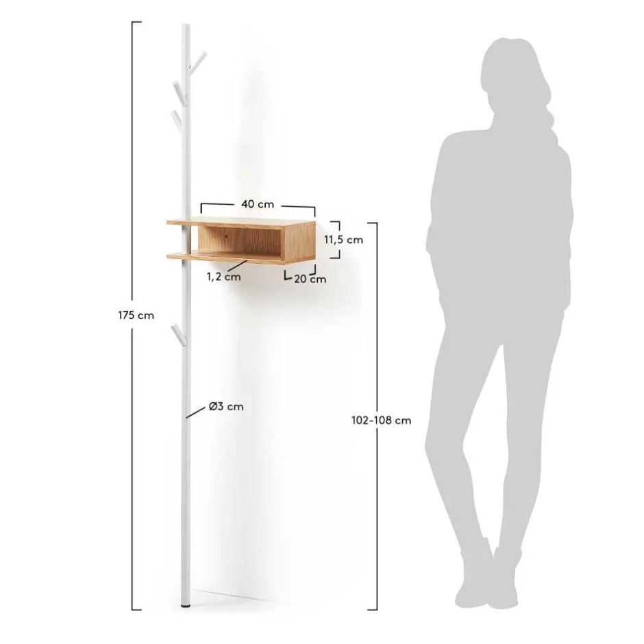 Kompakte Garderobe Rhoen mit 4 Haken und Ablage^Wohnen Best