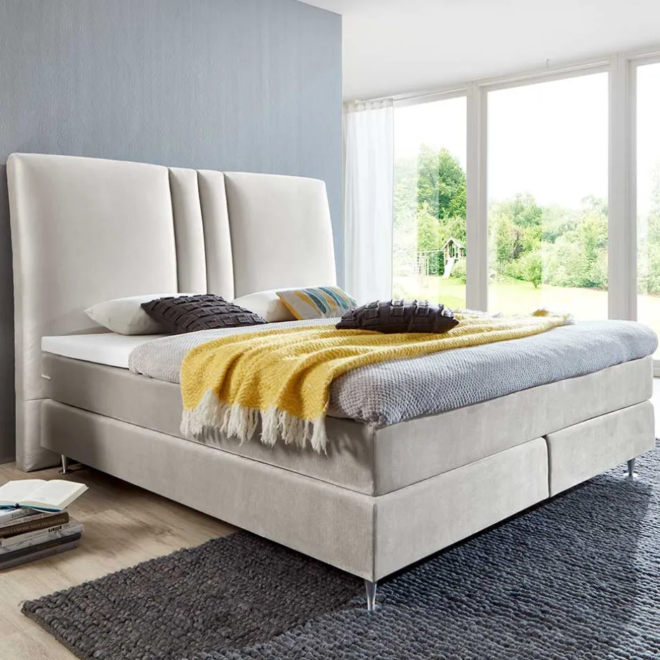 Wohnen Komplett Boxspringbett in Creme - Skowera