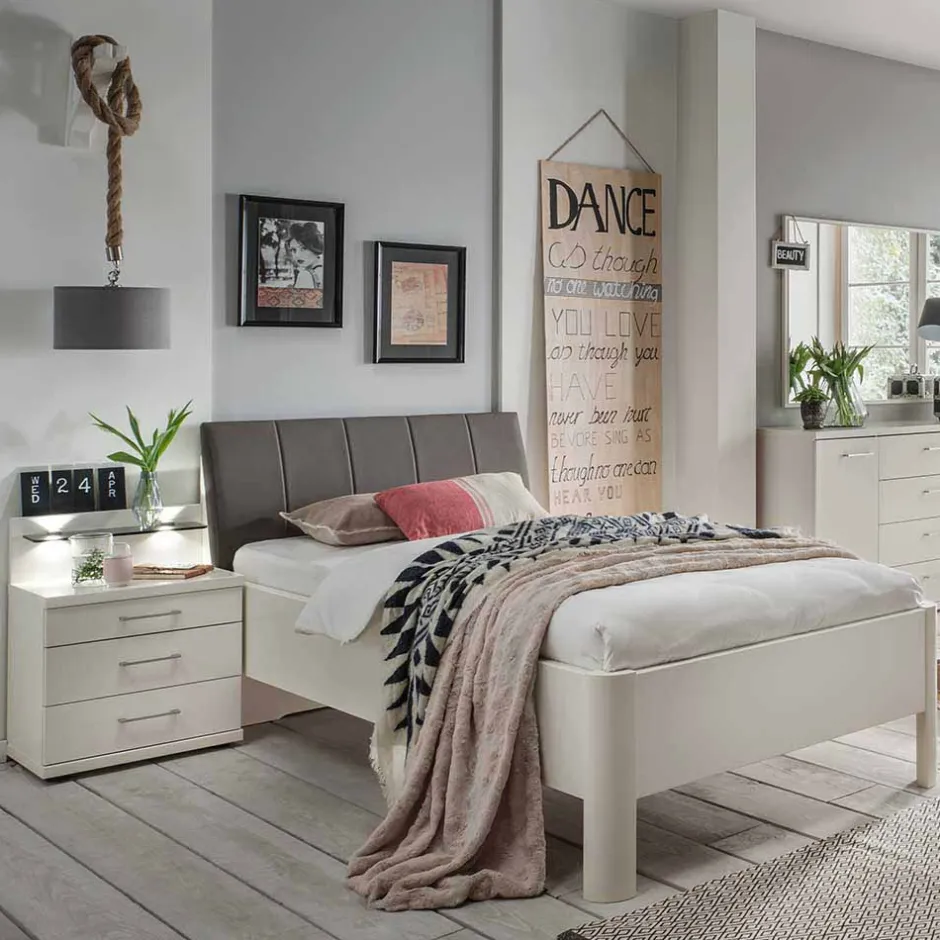 Komplett Schlafzimmer Ronis mit Einzelbett in Komforthöhe (fünfteilig)^Wohnen Best