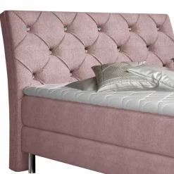 Wohnen Komplettbett in Hellrosa Stoffbezug - Inabaros