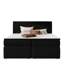 Wohnen Komplettbett in Schwarzbraun Stoffbezug - Carbonaro