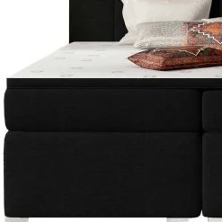 Wohnen Komplettbett in Schwarzbraun Stoffbezug - Carbonaro