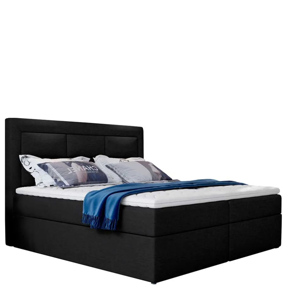 Wohnen Komplettbett in Schwarzbraun Stoffbezug - Aundre