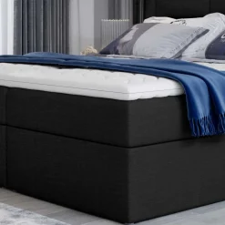 Wohnen Komplettbett in Schwarzbraun Stoffbezug - Aundre