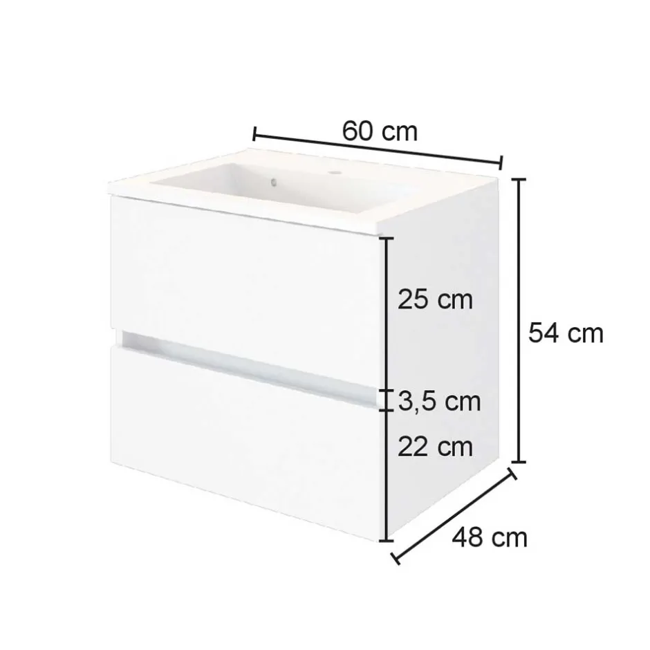 Wohnen Kompletter Waschtisch in drei Breiten - Maklesa