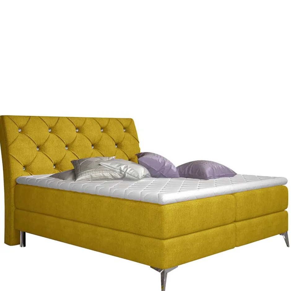 Wohnen Komplettes Polsterbett in Currygelb - Seventy