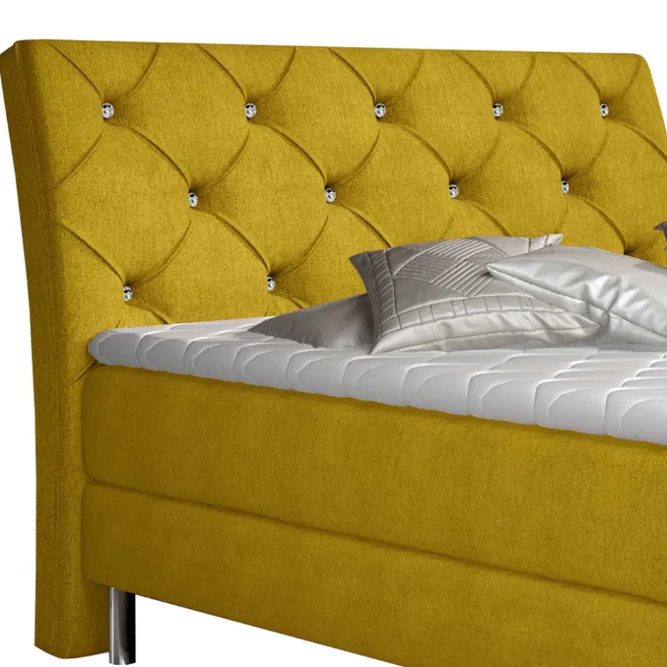 Wohnen Komplettes Polsterbett in Currygelb - Seventy