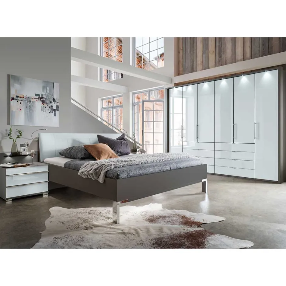 Komplettschlafzimmer mit LED Beleuchtung - Geraldine (vierteilig)^Wohnen