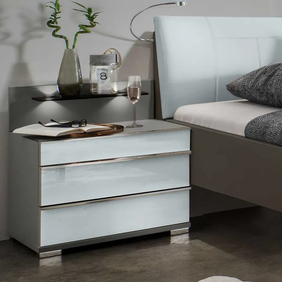 Komplettschlafzimmer mit LED Beleuchtung - Geraldine (vierteilig)^Wohnen