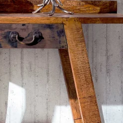 Wohnen Konsolentisch aus Massivholz sandgestrahlt - Bahiro