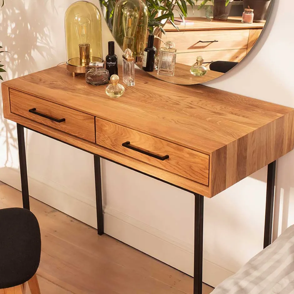 Konsolentisch aus Wildeiche & Metall - Kerfa^Wohnen Online