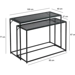 Wohnen Konsolentisch Duo in Schwarz - Panfreda (zweiteilig)