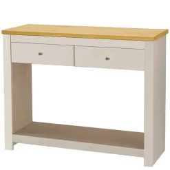 Konsolentisch in Cremeweiß mit Eiche - Langoona^Wohnen Discount