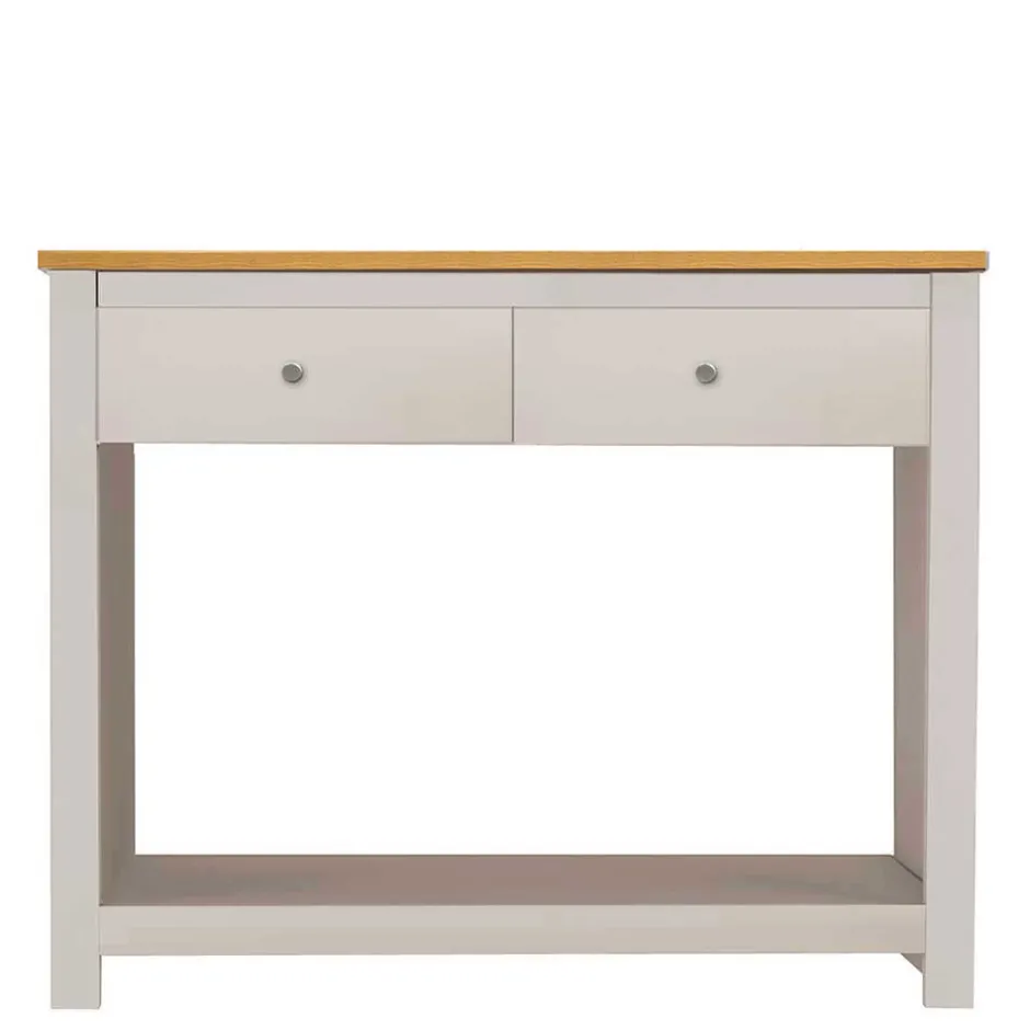 Konsolentisch in Cremeweiß mit Eiche - Langoona^Wohnen Discount