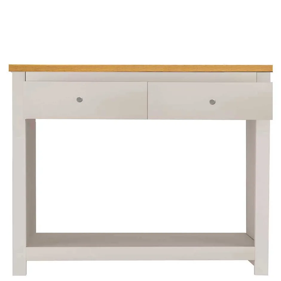 Konsolentisch in Cremeweiß mit Eiche - Langoona^Wohnen Discount