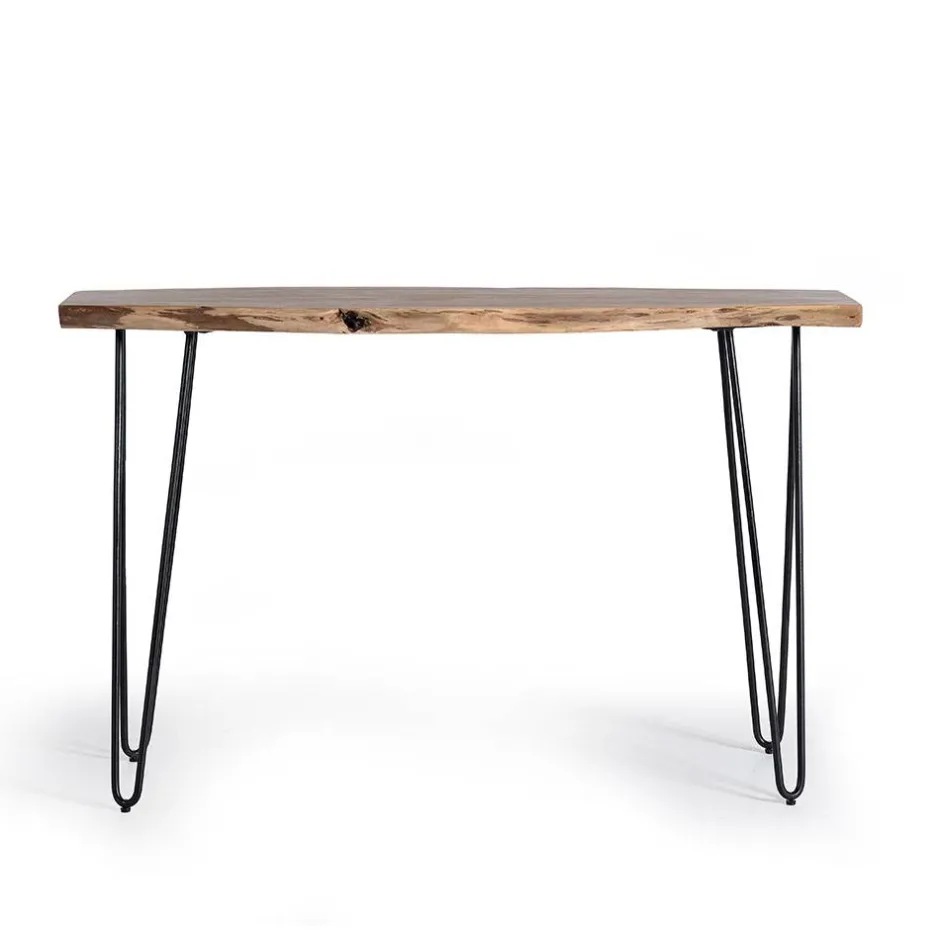 Konsolentisch mit Baumkante Holzplatte Akazie - Cornelys^Wohnen