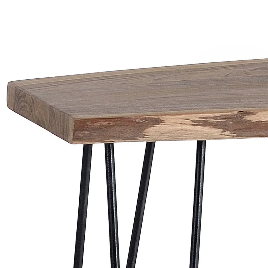 Konsolentisch mit Baumkante Holzplatte Akazie - Cornelys^Wohnen