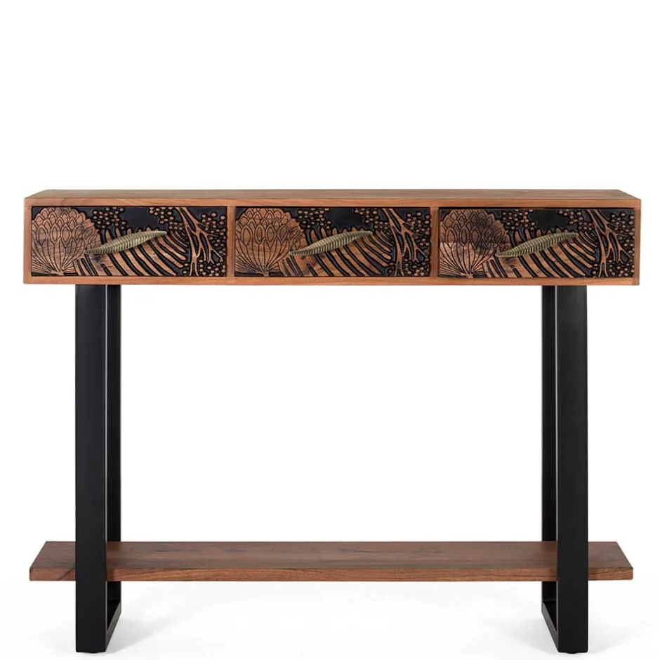 Wohnen Konsolentisch mit Schnitzerei und Lack - Marcel