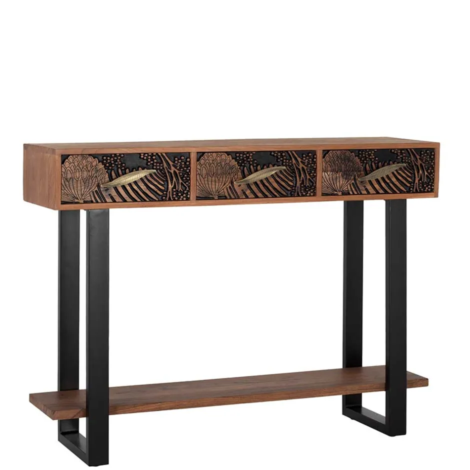 Wohnen Konsolentisch mit Schnitzerei und Lack - Marcel